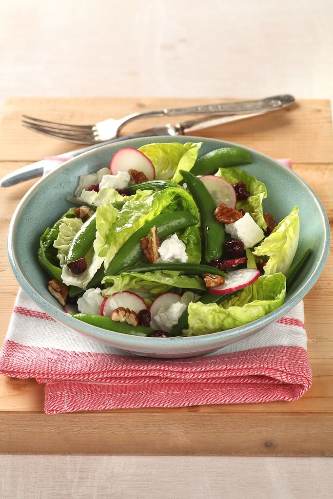 Fresh sugar snap pea salad -