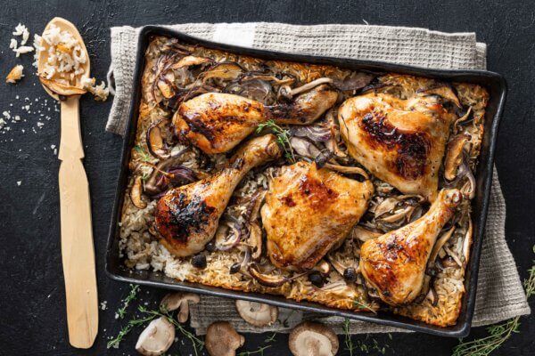 אורז עם פטריות ועוף