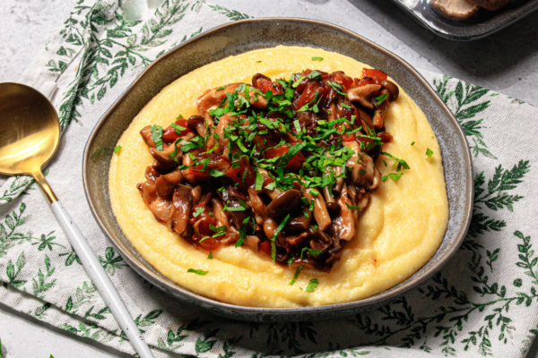 פולנטה עם פטריות