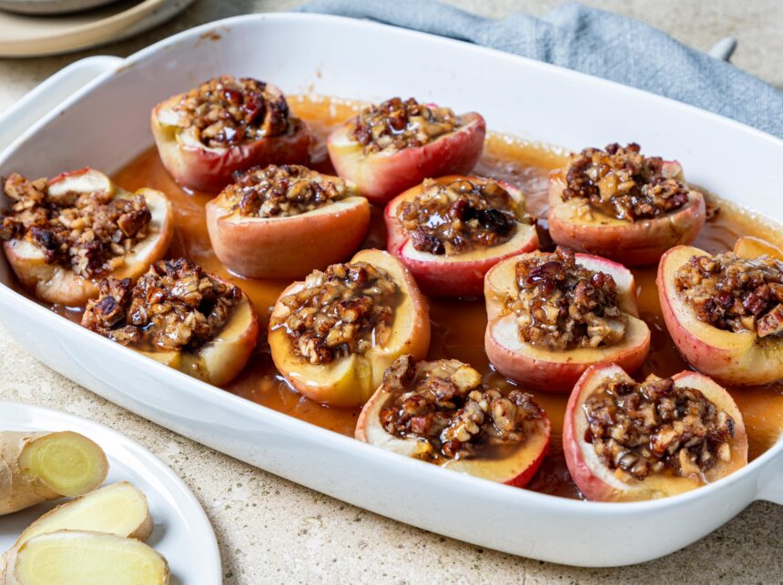 תפוחי עץ ממולאים אפויים בתנור